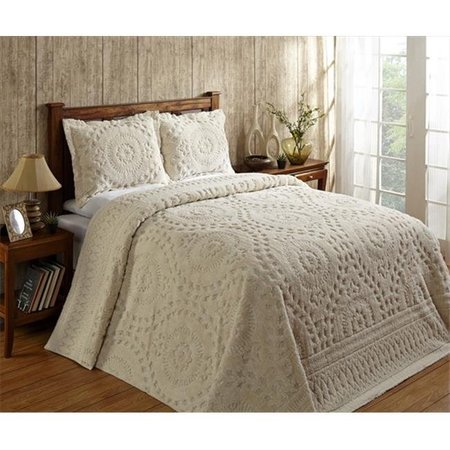BETTER TRENDS Better Trends BSRIQUIV Queen Rio Bedspread; Ivory - 102 in. BSRIQUIV